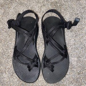 all black chacos